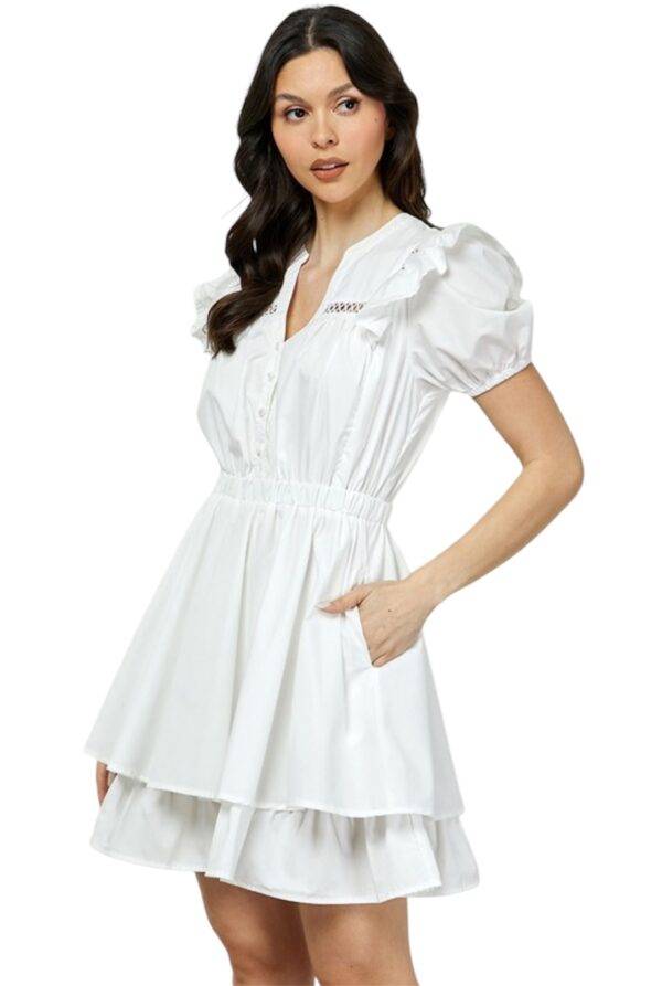 VESTIDO BLANCO MANGA CORTA